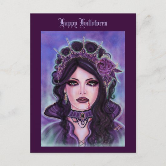 Carte Postale Halloween gothique vampire victorien par Renee Lav (Devant)