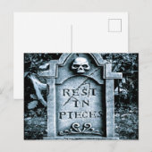 Carte Postale Halloween Gravestone Grave (Devant / Derrière)