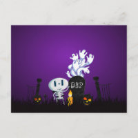 Halloween Graveyard Éffrayant Cute Skelton Et Ghos
