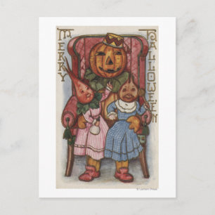 Carte Postale Halloween Greeting Turnip Heads