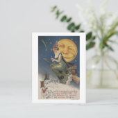 Carte Postale Halloween GreetingWitch en vol (Debout devant)