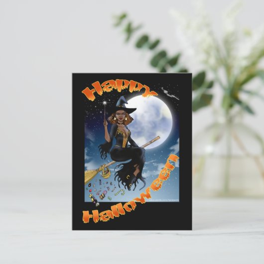 Carte postale Halloween Happy Witch (Debout devant)