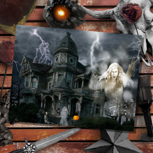 Carte Postale Halloween Haunween Maison Sortez Tandis Que Vous P