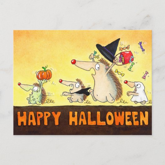 Carte Postale Halloween Hdgehog (Devant)
