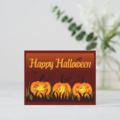 Carte Postale Halloween heureux - citrouilles (Debout devant)