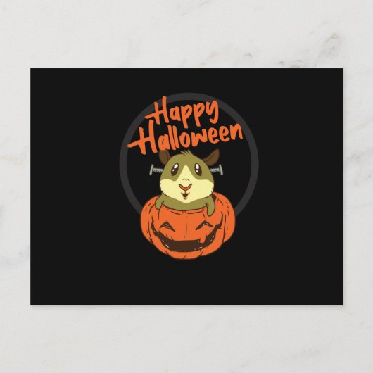Carte Postale Halloween heureux du Citrouille Hamster (Devant)