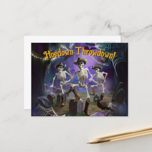 Carte Postale Halloween HoeDown Throwdown, Skeletons dansants