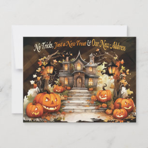 Carte Postale Halloween House Nouvelle adresse Faire-part de dém