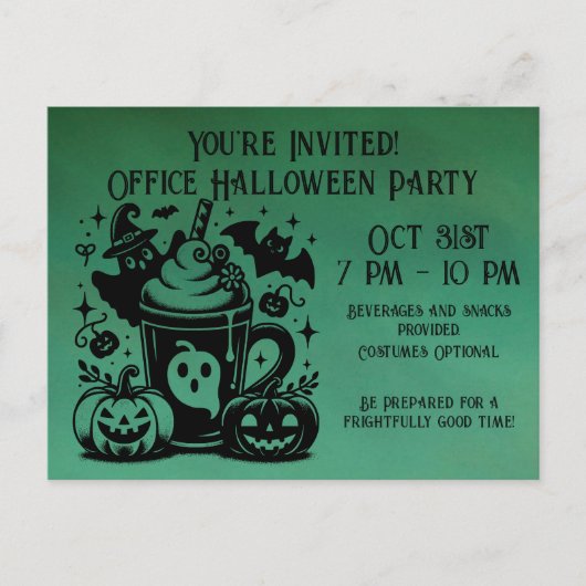 Carte postale Halloween, invitation, fête d'Hallow (Devant)