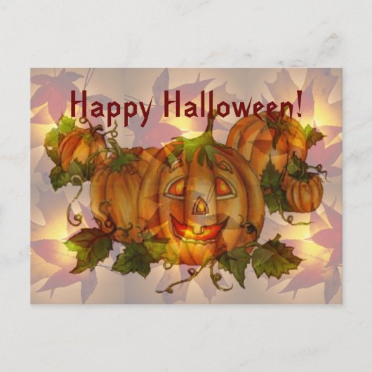 Carte Postale HALLOWEEN JACK & CITROUILLE PATCH par SHARON SHARP (Devant)