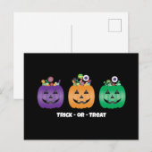 Carte Postale Halloween Jack-o'-lantern Candy Pail (Devant / Derrière)