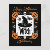 Carte Postale Halloween Jack-o'-lantern Retro Basic Witch (Devant)