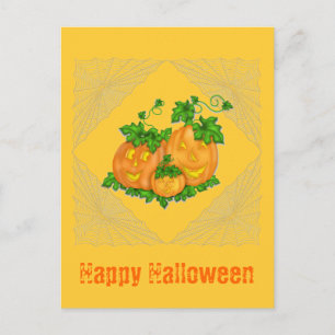 Carte Postale Halloween Jack O'Lanterns