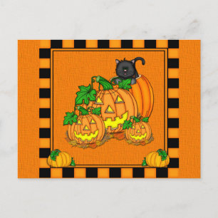 Carte Postale Halloween Jack O'Lanterns