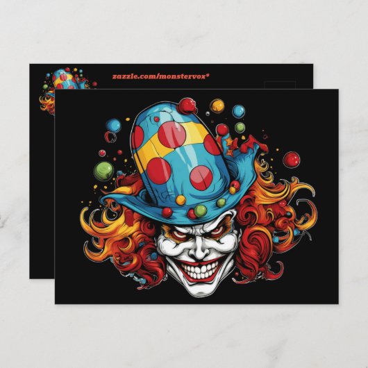 Carte postale Halloween/Joker (Devant / Derrière)