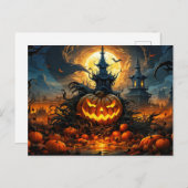 Carte Postale Halloween joyeuse et brillante (Devant / Derrière)