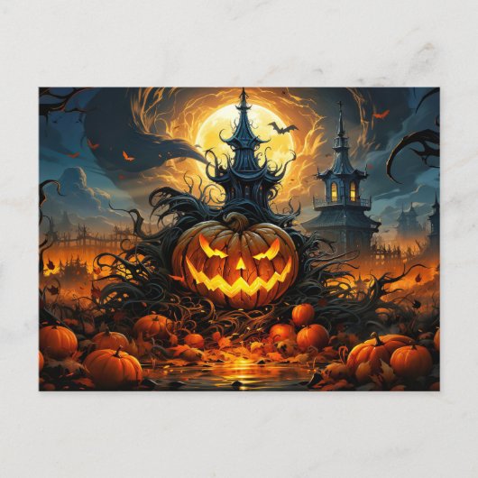 Carte Postale Halloween joyeuse et brillante (Devant)