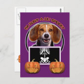 Carte Postale Halloween - Juste un Lil Éffrayant - Beagle (Devant / Derrière)