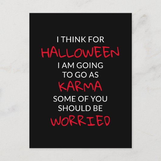Carte Postale Halloween Karma dit : (Devant)