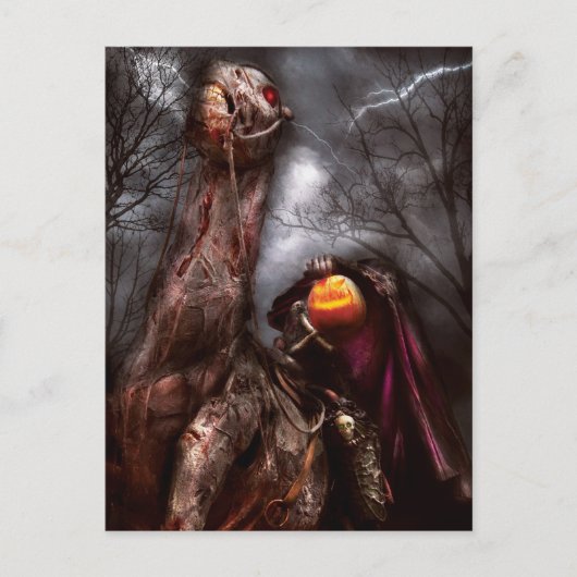 Carte Postale Halloween - Le cavalier sans tête (Devant)