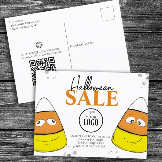 Carte Postale Halloween Logo d'entreprise Promotionnels QR Code 