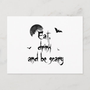 Carte Postale Halloween - Mangez, buvez et soyez effrayants