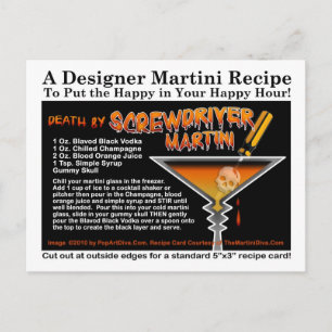 Carte postale Halloween Martini Screwdriver Recett