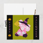Carte postale Halloween mignonne : Elephant dans W (Devant / Derrière)