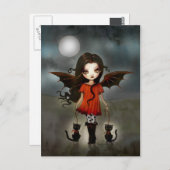 Carte postale Halloween mignonne petit vampire (Devant / Derrière)