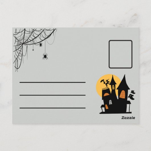 Carte postale Halloween minimaliste noir (Dos)