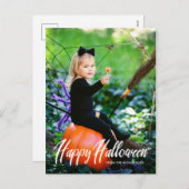 Carte postale Halloween moderne entièrement dorée (Devant / Derrière)