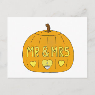 Carte Postale Halloween Monsieur et Madame la Mariage ou Anniver