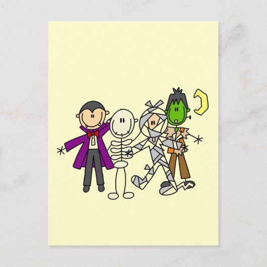 Carte Postale Halloween monstres t-shirts et cadeaux (Devant)