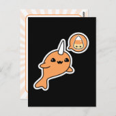 Carte Postale Halloween Narwhal (Devant / Derrière)