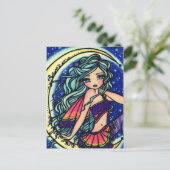 Carte Postale Halloween Night Moon Star Fairy Imaginaire Art Gir (Debout devant)