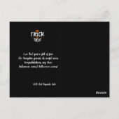 Carte Postale Halloween noir élégant et heureux (Dos)