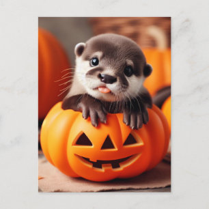 Carte Postale Halloween Otter