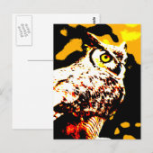 Carte Postale Hallowe'en Owl (Devant / Derrière)