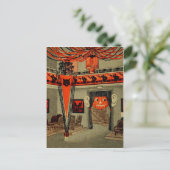 Carte Postale Halloween Party Jack-o'-lantern Citrouille Chat no (Debout devant)