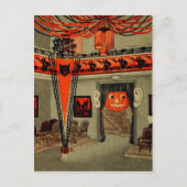 Carte Postale Halloween Party Jack-o'-lantern Citrouille Chat no (Devant)