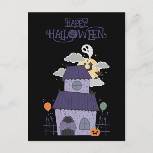 Carte Postale Halloween Pastel Goth Haunted House (Devant)