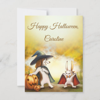 Carte postale Halloween personnalisable style Vint