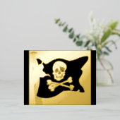 Carte postale Halloween Pirate Flag & Ghosts Gold  (Debout devant)