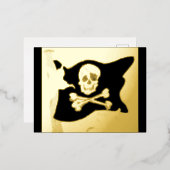 Carte postale Halloween Pirate Flag & Ghosts Gold  (Recto/Verso)