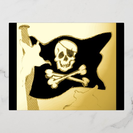 Carte postale Halloween Pirate Flag & Ghosts Gold  (Recto)