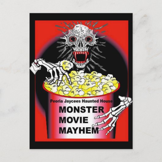 Carte Postale Halloween Poster Skeleton Manger Popcorn (Devant)