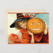 Carte postale Halloween pour Citrouille de sorcièr (Devant / Derrière)