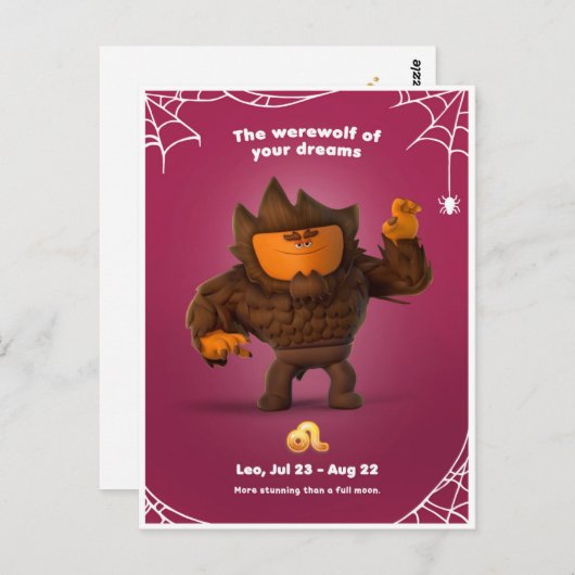Carte postale Halloween pour Leo (Devant / Derrière)