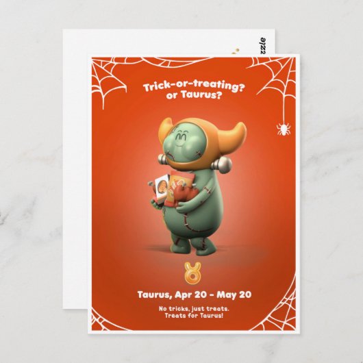 Carte postale Halloween pour Taurus (Devant / Derrière)