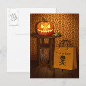 Carte Postale Halloween Pumpkin Trick or Treat (Devant / Derrière)